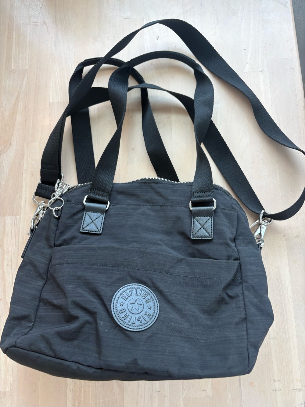 Kipling Black Shoulder & Crossbody Bag with Front Patch